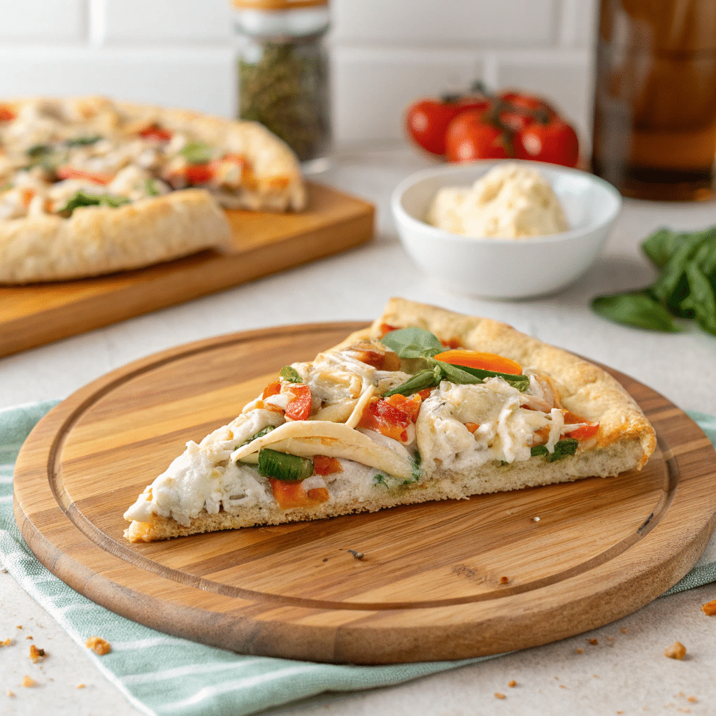 Step-by-Step: How to Make the Best Pizza with Cottage Cheese Crust at Home pizza with cottage cheese crust Sliced pizza with cottage cheese crust on cutting board