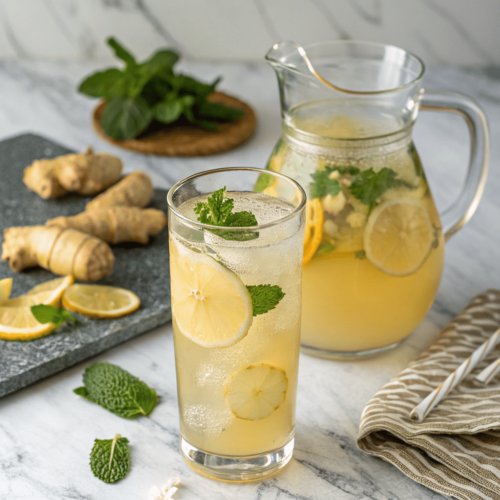 Natural Mounjaro Recipe: A Refreshing Path to WellnessNatural 8 glass of natural mounjaro drink with lemon and ginger